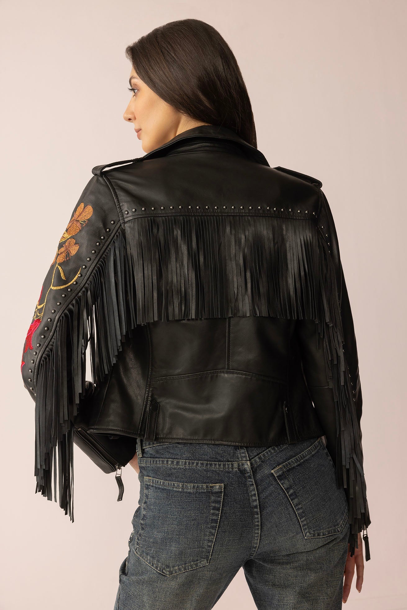 Thorn & Thunder Leather Jacket - Ink Bloom