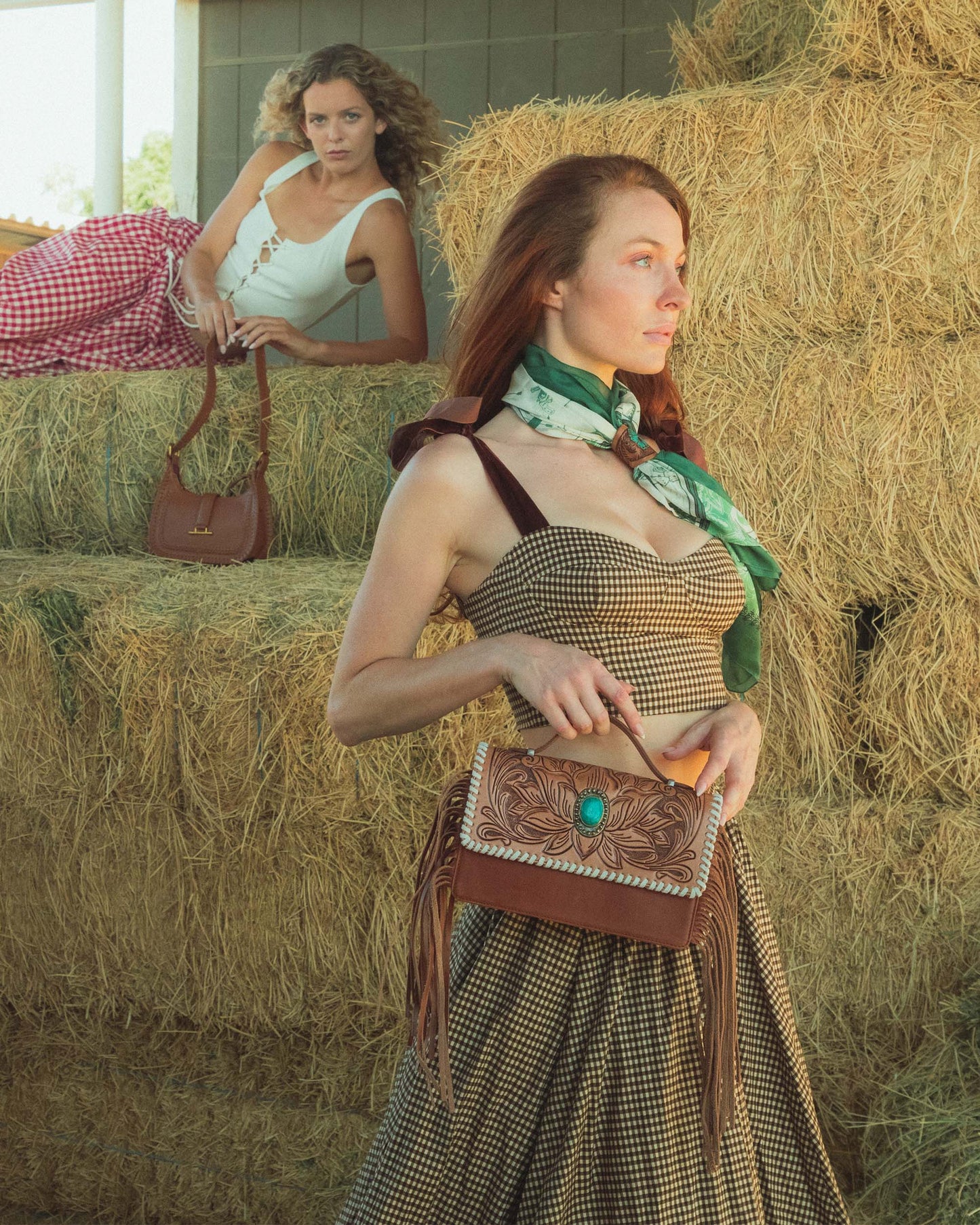 Wild Rag With Handtooled Leather Slider - Western Sky
