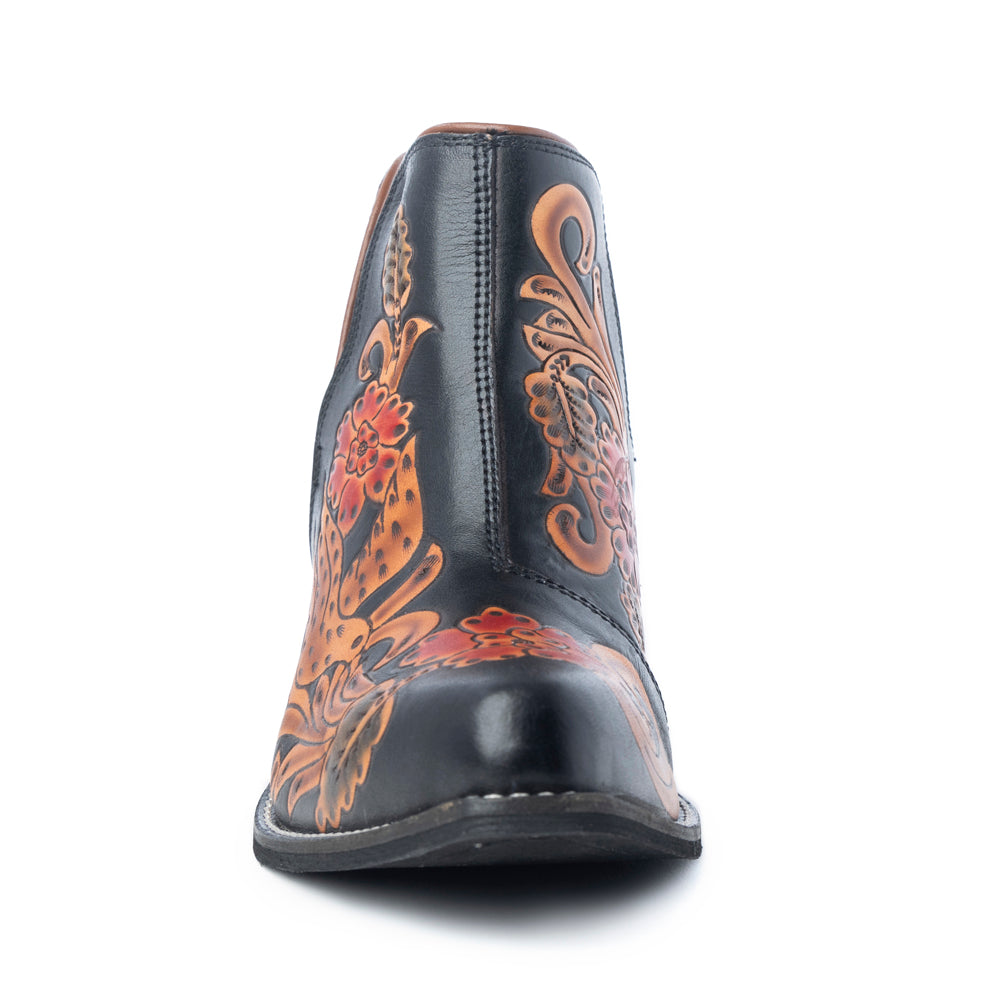 Midnight Desert Rose Booties - Black