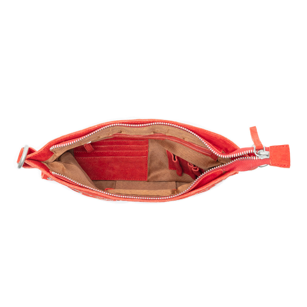 Texas Rose Embroidered Leather Sling Bag