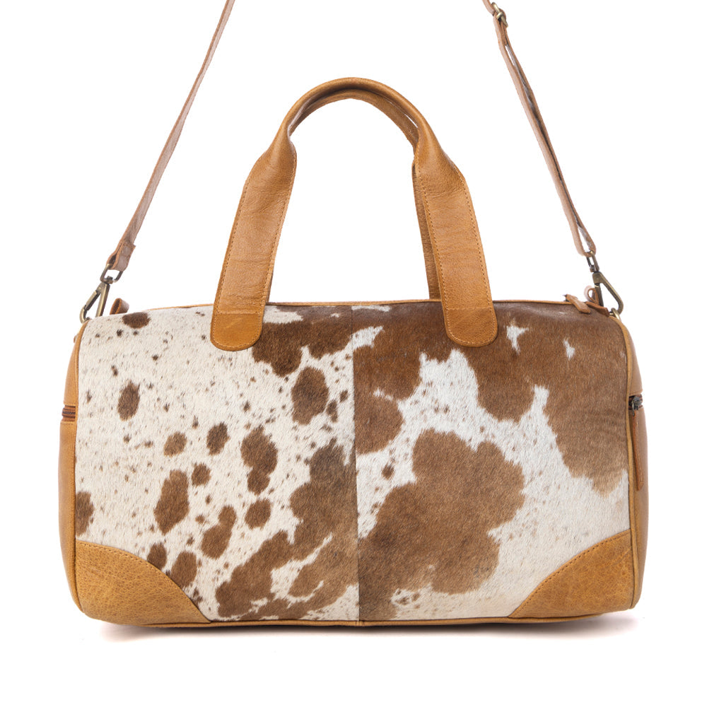 Cattle Drive Hairon Leather Traveller Bag - Bridle Ivory