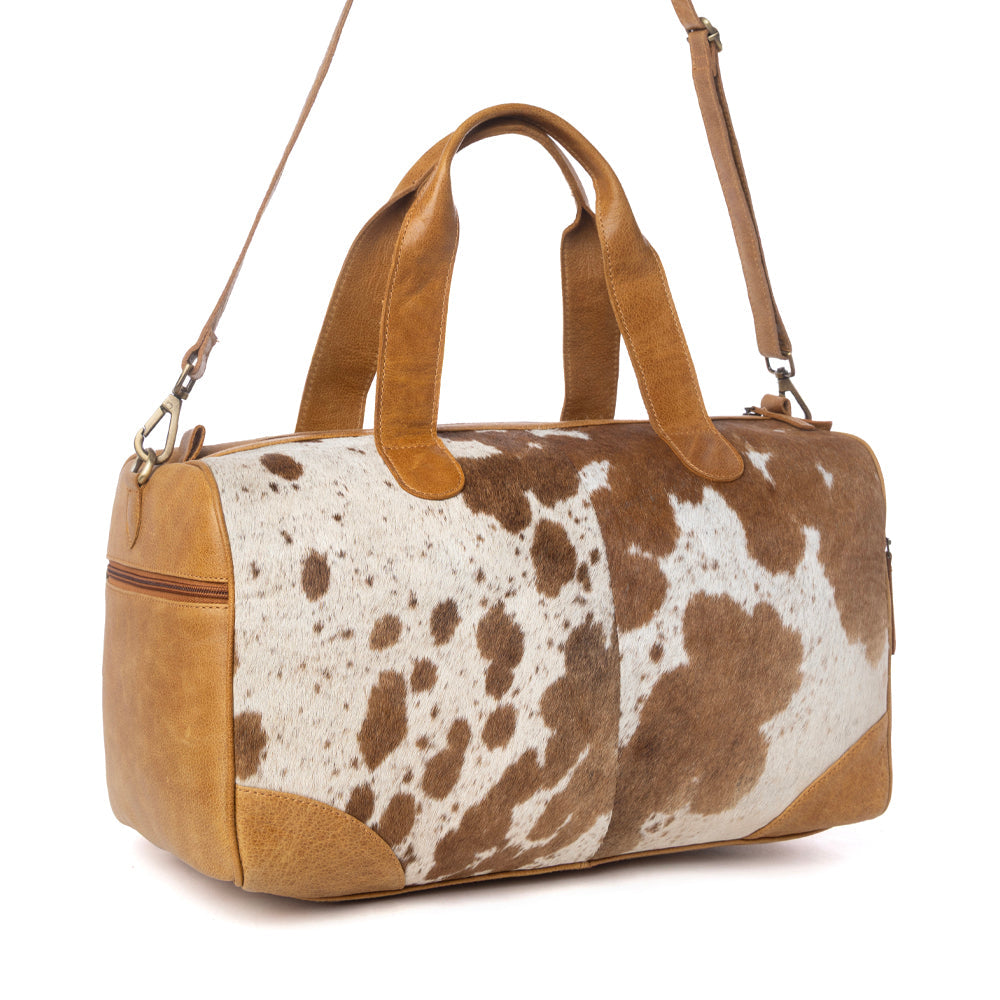 Cattle Drive Hairon Leather Traveller Bag - Bridle Ivory