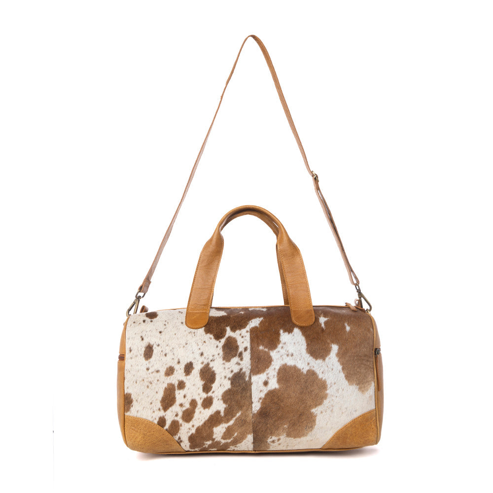 Cattle Drive Hairon Leather Traveller Bag - Bridle Ivory