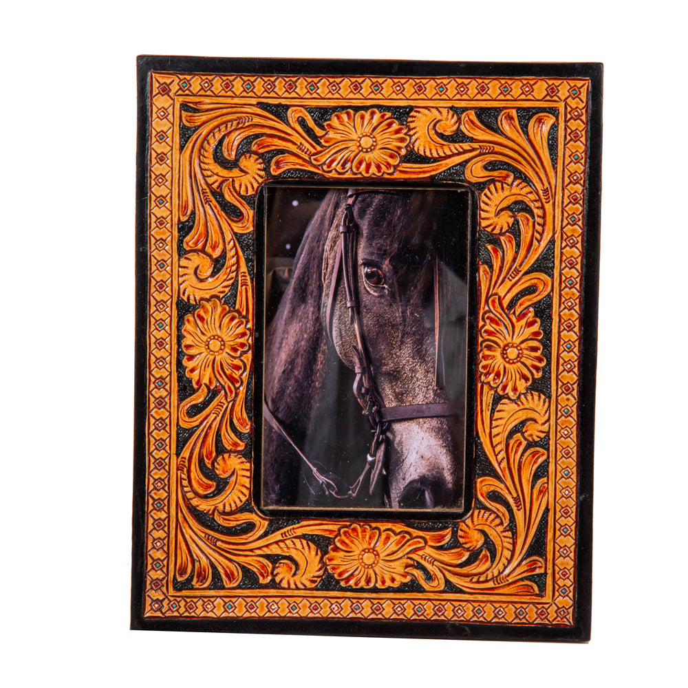 Classic Country Hand Tooled Photo Frame